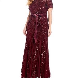 R & M Richards Plus Size Sequin Gown